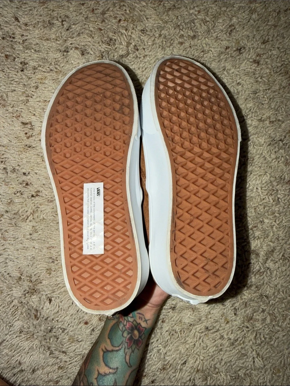 Vans women’s Slip-On Suede Loafers in Brown with White Sole